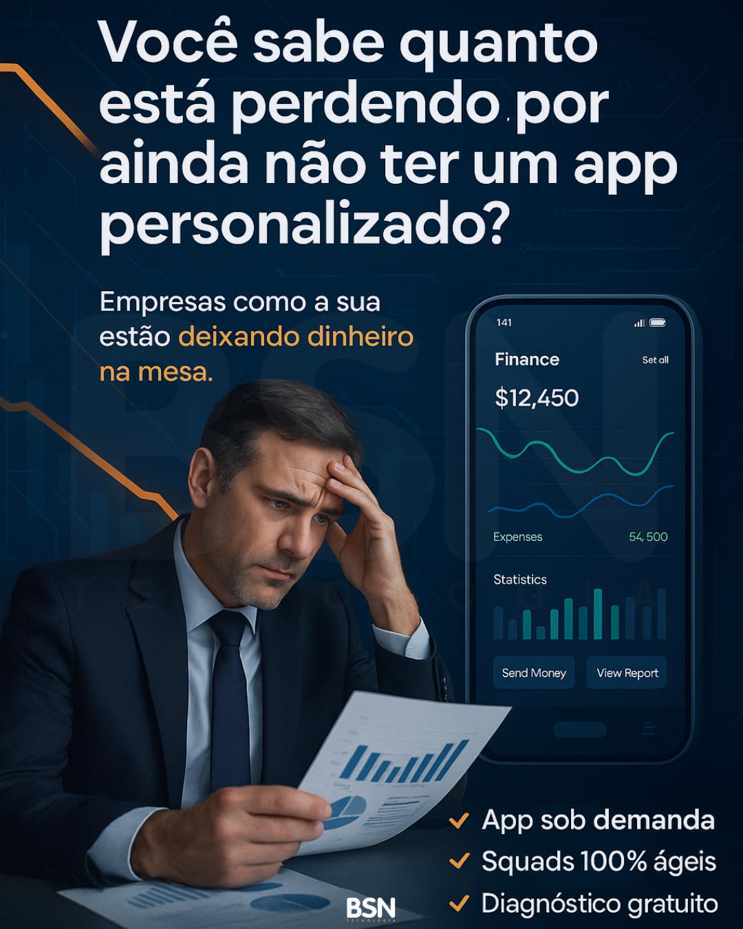 Eficiência operacional com aplicativo sob medida em uso por equipe